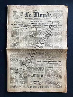 LE MONDE-N°5976-JEUDI 2 AVRIL 1964-TOUR EIFFEL-LA PEROUSE