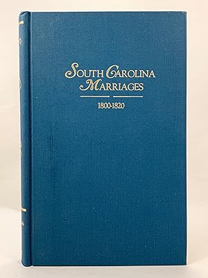 Bild des Verkufers fr South Carolina Marriages 1800-1820 zum Verkauf von Old New York Book Shop, ABAA