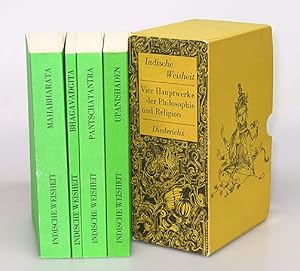 Imagen del vendedor de Indische Weisheit. 4 Bnde. - Pantschatantra. Das Fabelbuch des Pandit Wischnu Scharma. - Das Mahabharata. Ein altindisches Epos. - Bhagavadgita. Des Erhabenen Sang. - Upanishaden. Altindische Weisheit aus Brahmanas und Upanishaden. a la venta por Antiquariat An der Rott Oswald Eigl