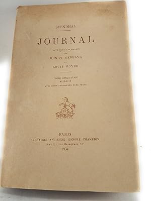 Image du vendeur pour Journal. Texte tabli et annot par Henry Debray et Louis Royer. Tome 5. mis en vente par Mimesis