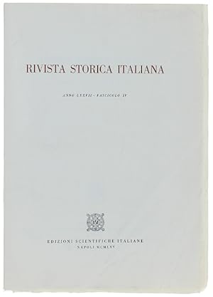 RIVISTA STORICA ITALIANA 1965. Anno LXXVII - Fascicolo IV.: by Autori ...