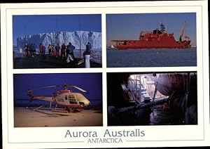 Ansichtskarte / Postkarte Antarktis Antarctica, Aurora Australis, Iceberg Alley, Mawson, VH HRF o...