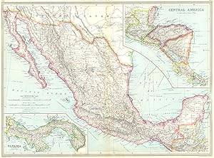 Mexico and Central America with British Honduras; Inset maps of Central America; Panama