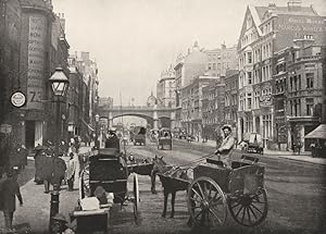 Imagen del vendedor de Farringdon Street. - Showing Holborn Viaduct a la venta por Antiqua Print Gallery