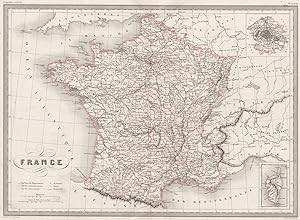 France; Inset maps of Dètroit de Bonifacio; Paris