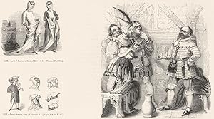 Bild des Verkufers fr 1135. Ladies' Costume, time of Edward I. (Sloane MS. 3983); 1136. Head-dresses, time of Edward II. (Royal MS. 14 E. iii); 1132. Carpenter, Haberdasher, Weaver, Dyer and Tapestry-maker zum Verkauf von Antiqua Print Gallery