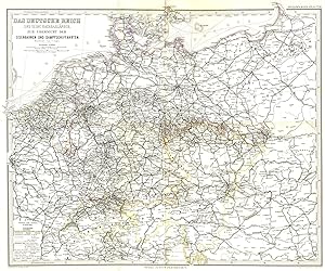 Seller image for Das Deutsche Reich Und Seine Nachbarlander Zur Ubersicht Der Eisenbahnen Und Dampfschiffahrten for sale by Antiqua Print Gallery