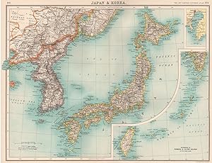 Seller image for Japan & Korea; Inset maps of Tokio; Extension to Formosa & Lu-Chu Island on the same scale for sale by Antiqua Print Gallery