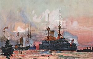 The "Prince George at Spithead: The Naval Requiem of Queen Victoria. The "Prince George". Battles...