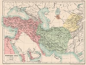 Western Asia under the Turks & Persians A.D. 1600; Inset map of Southern Arabia