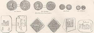 1923 to 1926. Silver coins of Charles I: 1923. Sixpence; 1924. Fourpence; 1925. Penny; 1926. Half...