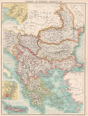 Turkey in Europe, Greece &c.; Inset maps of Athens; Constantinople; Crete or Candia