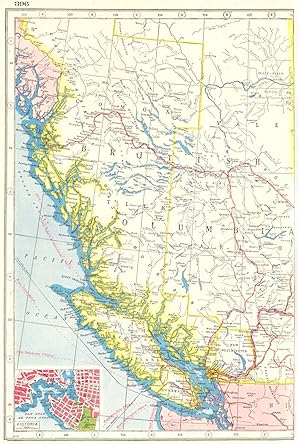 British Columbia & Alberta; Inset map of Victoria