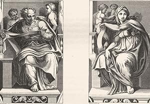 Image du vendeur pour The Prophet Joel (ceiling of the Sixtine); Delphic Sibyl (ceiling of the Sixtine) mis en vente par Antiqua Print Gallery