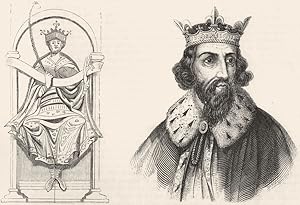 311. King Edgar. (From Cotton MS); 308. Portrait of king Alfred. (Drawn from Coins and Busts)