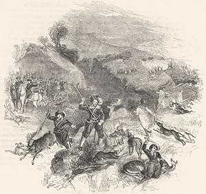 Imagen del vendedor de 2149. The Tinkhell: Through heather, mose, mongst frogs, and bogs and fogs, 'Mongst craggy cliffes, and thunder-battered hills, hares, hinds, bucks, roes, are chas'd by men and dogs. Taylor's Sonnet a la venta por Antiqua Print Gallery