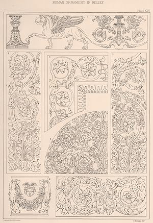 Bild des Verkufers fr Roman ornament in Relief zum Verkauf von Antiqua Print Gallery