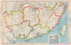 China, South; Inset map of Hong Kong (British)