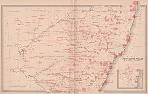 Seller image for Map of New South Wales. Showing average annual rainfall for sale by Antiqua Print Gallery