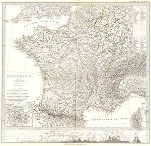 Image du vendeur pour Frankreich und die Schweiz; Inset map of Seine - Departement mis en vente par Antiqua Print Gallery