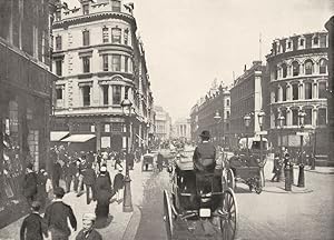 Imagen del vendedor de Queen Victoria Street. - At Queen Street : Looking towards the Royal Exchange a la venta por Antiqua Print Gallery