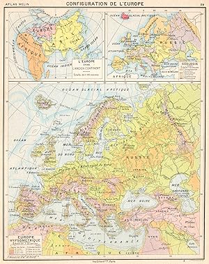 Seller image for Configuration de L'Europe; Europe Hypsomtrique; L'Europe Dans; Gologie for sale by Antiqua Print Gallery
