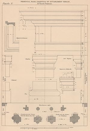 Bild des Verkufers fr Tuscan: Pedestal, Base, Capital and Entablature. (Scamozzi 1552-1616) zum Verkauf von Antiqua Print Gallery