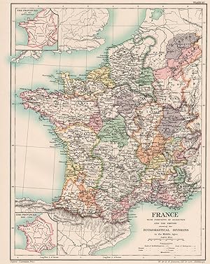 France with portions of Burgundy and the Empire showing the Ecclesiastical divisions in the middl...
