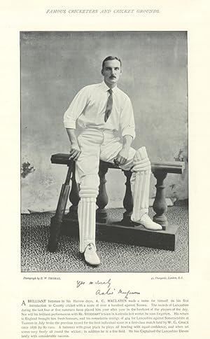 [Archibald Campbell "Archie" MacLaren. Batsman. England Captain. Lancashire cricketer] A Brillian...