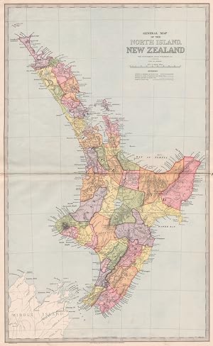 Seller image for General Map of the North Island, New Zealand for sale by Antiqua Print Gallery