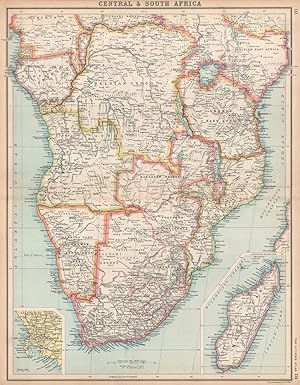 Central & South Africa; Inset maps of Cape Town; Madagascar