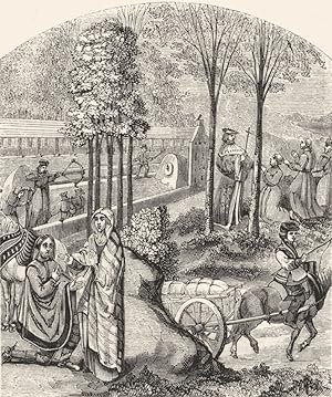 1375. Shooting at Butts. (Royal MS. 19, c. vii)