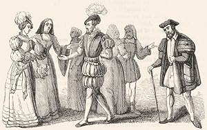 Image du vendeur pour 1639. General costume in the time of Henry VIII. (Selected from Holbein's 'Dance of Death') mis en vente par Antiqua Print Gallery