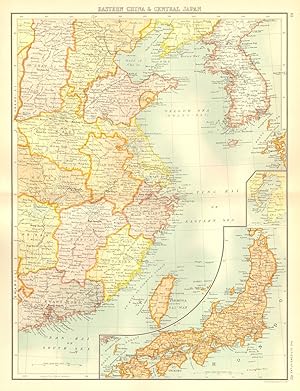 Seller image for Eastern China & Central Japan; Inset map of Tokio; Tozando for sale by Antiqua Print Gallery