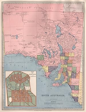 Seller image for South Australia; Inset map of City of Adelaide for sale by Antiqua Print Gallery