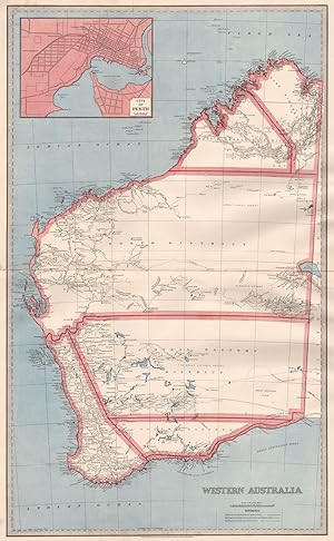 Imagen del vendedor de Western Australia; Inset map of City of Perth a la venta por Antiqua Print Gallery