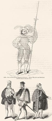 1645. Suit of Ribbed and Engraved armour. (From Meyrick and Skelton's ancient arms and armour); 1...