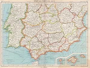 Spain & Portugal, South; Inset maps of Ibiza (Iviza); Mallorca (Majorca)