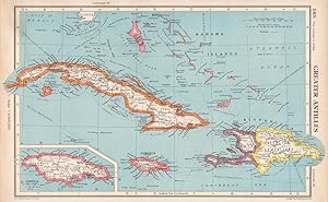 Greater Antilles; Inset map of Jamaica