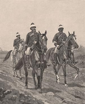 Bild des Verkufers fr Mounted Police and black tracker zum Verkauf von Antiqua Print Gallery