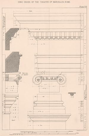 Bild des Verkufers fr Ionic order of the theatre of Marcellus, Rome zum Verkauf von Antiqua Print Gallery