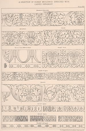 Bild des Verkufers fr A Selection of Roman Mouldings Enriched with carved ornament zum Verkauf von Antiqua Print Gallery