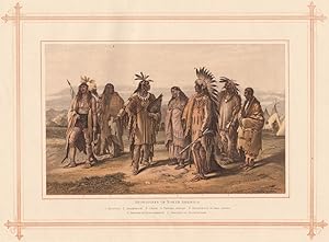 Aborigines of North America; 1. Iriouois. 2. Assineboin 3. Crow. 4. Pawnee woman. 5. Assineboin i...