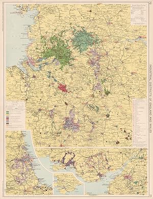 Industrial Districts of England and Wales; Inset maps of Northumberland; Pembroke; Brecknock