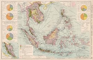 Further India and the East Indies - Commercial Development; Inset maps of Federated Malay States;...