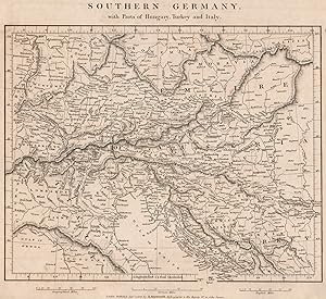 Seller image for Southern Germany, with parts of Hungary, Turkey and Italy for sale by Antiqua Print Gallery