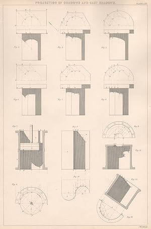 Seller image for Projection of shadows and cast shadows (Prisms and Cylinders) for sale by Antiqua Print Gallery