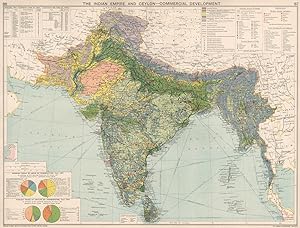 The Indian Empire and Ceylon - Commercial Development; Inset map of Wales