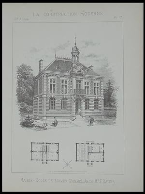 CONSTRUCTION MODERNE n°15 1893 MAIRIE DE LIOMER, RATIER