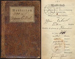 Wanderbuch nach der allerhöchsten Verordnung vom 20. November 1809. (Vierzig paginierte Blätter e...